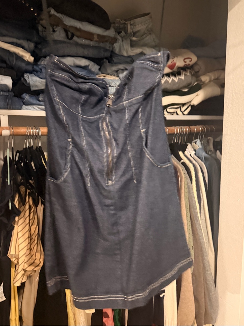 Urban Outfitters Dark Denim Strapless Dress